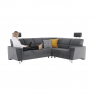 Kinyitható ülőgarnitúra, szürke szövet, jobbos, SANTIAGO Kinyitható ülőgarnitúra, szürke szövet, jobbos, SANTIAGO