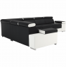 Sarokülőgarnitúra, fehér/fekete, jobbos, MARBELA