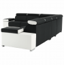Sarokülőgarnitúra, fehér/fekete, jobbos, MARBELA