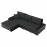 Sarokülőgarnitúra, fekete/fekete melír, TRAMP