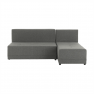 Sarokülőgarnitúra, J allású,  ágyfunkcióval, szövet szürke/ párnák fekete, MEXX