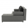 Sarokülőgarnitúra, J allású,  ágyfunkcióval, szövet szürke/ párnák fekete, MEXX NEW