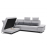 Szétnyitható sarokülőgarnitúra, világosszürke/sötétszürke, balos, DAFY