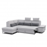 Szétnyitható sarokülőgarnitúra, világosszürke/sötétszürke, balos, DAFY
