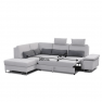 Szétnyitható sarokülőgarnitúra, világosszürke/sötétszürke, balos, DAFY