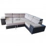 Univerzális sarokülőgarnitúra, szürke/fekete, MARBELA LUX 2+2