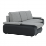 ülőgarnitúra, textilbőr fekete/szövet szürke, balos, LATE NEW