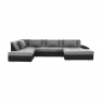 Kanapé, szürke/fekete, bal, LIBERTO U