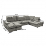 Kanapé, szürkebarna TAUPE, bal, TEODOR