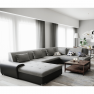 Kanapé, szürke/fekete, jobb, LIBERTO U