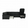 U alakú ülőgarnitúra, fekete textilbőr, jobbos, BITER U U alakú ülőgarnitúra, fekete textilbőr, jobbos, BITER U