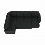 U alakú ülőgarnitúra, fekete textilbőr, jobbos, BITER U U alakú ülőgarnitúra, fekete textilbőr, jobbos, BITER U