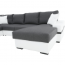 ülőgarnitúra U alakban, fehér/szürke, jobbos, OREGON NAGYSAROK