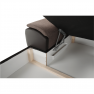 ülőgarnitúra U alakban, szövet barna/textilbőr barna, balos, EMILY U