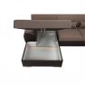 ülőgarnitúra U alakban, szövet barna/textilbőr barna, balos, EMILY U