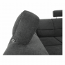 Ülőgarnitúra, műbőr fekete/szövet sötétszürke, balos, SANTIAGO U