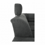 Ülőgarnitúra, műbőr fekete/szövet sötétszürke, balos, SANTIAGO U