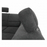 Ülőgarnitúra, műbőr fekete/szövet sötétszürke, jobbos, SANTIAGO U