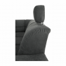 Ülőgarnitúra, műbőr fekete/szövet sötétszürke, jobbos, SANTIAGO U