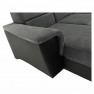 Ülőgarnitúra, műbőr fekete/szövet sötétszürke, jobbos, SANTIAGO U