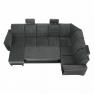 Ülőgarnitúra, műbőr fekete/szövet sötétszürke, jobbos, SANTIAGO U