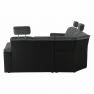 Ülőgarnitúra, műbőr fekete/szövet sötétszürke, jobbos, SANTIAGO U