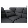 Ülőgarnitúra, műbőr fekete/szövet sötétszürke, jobbos, SANTIAGO U