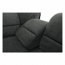 Ülőgarnitúra, műbőr fekete/szövet sötétszürke, jobbos, SANTIAGO U