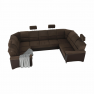 Ülőgarnitúra, textilbőr barna/szövet barna, SANTIAGO U Ülőgarnitúra, textilbőr barna/szövet barna, SANTIAGO U