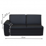 3-személyes kanapé támasztékkal, textilbőr fekete, balos, BITER 3 1B 3-személyes kanapé támasztékkal, textilbőr fekete, balos, BITER 3 1B