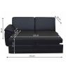 3-személyes kinyitható kanapé támasztékkal, textilbőr fekete, balos, BITER 3 1B ZF 3-személyes kinyitható kanapé támasztékkal, textilbőr fekete, balos, BITER 3 1B ZF