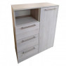 1 ajtós 3 fiókos nyitott komód 3M jégfehér Kiállított