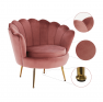 Fotel Art-deco stílusban, rózsaszín Velvet anyag/gold króm-arany, NOBLIN Fotel Art-deco stílusban, rózsaszín Velvet anyag/gold króm-arany, NOBLIN