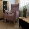 Füles fotel, fáradt rózsaszín/tölgy, SAMY