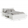 Ágykeret, 140x200, fehér, MICHIGAN NEW