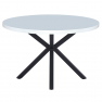 Étkezőasztal, fehér matt/fekete, átmérő 120 cm, MEDOR