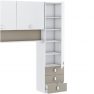 Felsőszekrény az ágy fölé, szürke-barna taupe/fehér, TIDY Felsőszekrény az ágy fölé, szürke-barna taupe/fehér, TIDY