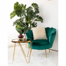 Fotel Art-deco stílusban, smaragd Velvet anyag/gold króm-arany, NOBLIN