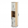 Magas szekrény, sonoma tölgy/matt fehér, LESSY NEW 05
