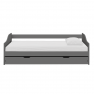 Ágy kihúzható pótággyal, szürke, tömörfa, 90x200, LAURA NEW