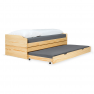 Ágy kihúzható pótágyakkal, természetes, tömörfa 90x200, FLOPY
