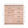 Komód 1D4S, sonoma tölgy, TOPTY TYP 20