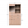 Vitrin 2D1W1S/80, sonoma tölgy, TOPTY TYP 34 Vitrin 2D1W1S/80, sonoma tölgy, TOPTY TYP 34