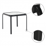 Kerti kisasztal, fekete acél/edzett üveg, RAMOL