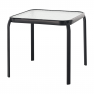 Kerti kisasztal, fekete acél/edzett üveg, RAMOL