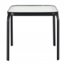 Kerti kisasztal, fekete acél/edzett üveg, RAMOL