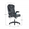 Irodai szék masszázs funkcióval, fekete, TYLER NEW Irodai szék masszázs funkcióval, fekete, TYLER NEW