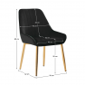 Étkezőszék, fekete Velvet anyag/gold króm-arany, PERLIA Étkezőszék, fekete Velvet anyag/gold króm-arany, PERLIA