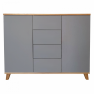 Két ajtós négy fiókos komód MiniGrey
