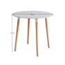 Étkezőasztal, fehér/bükk, átmérő 80 cm, ELCAN NEW